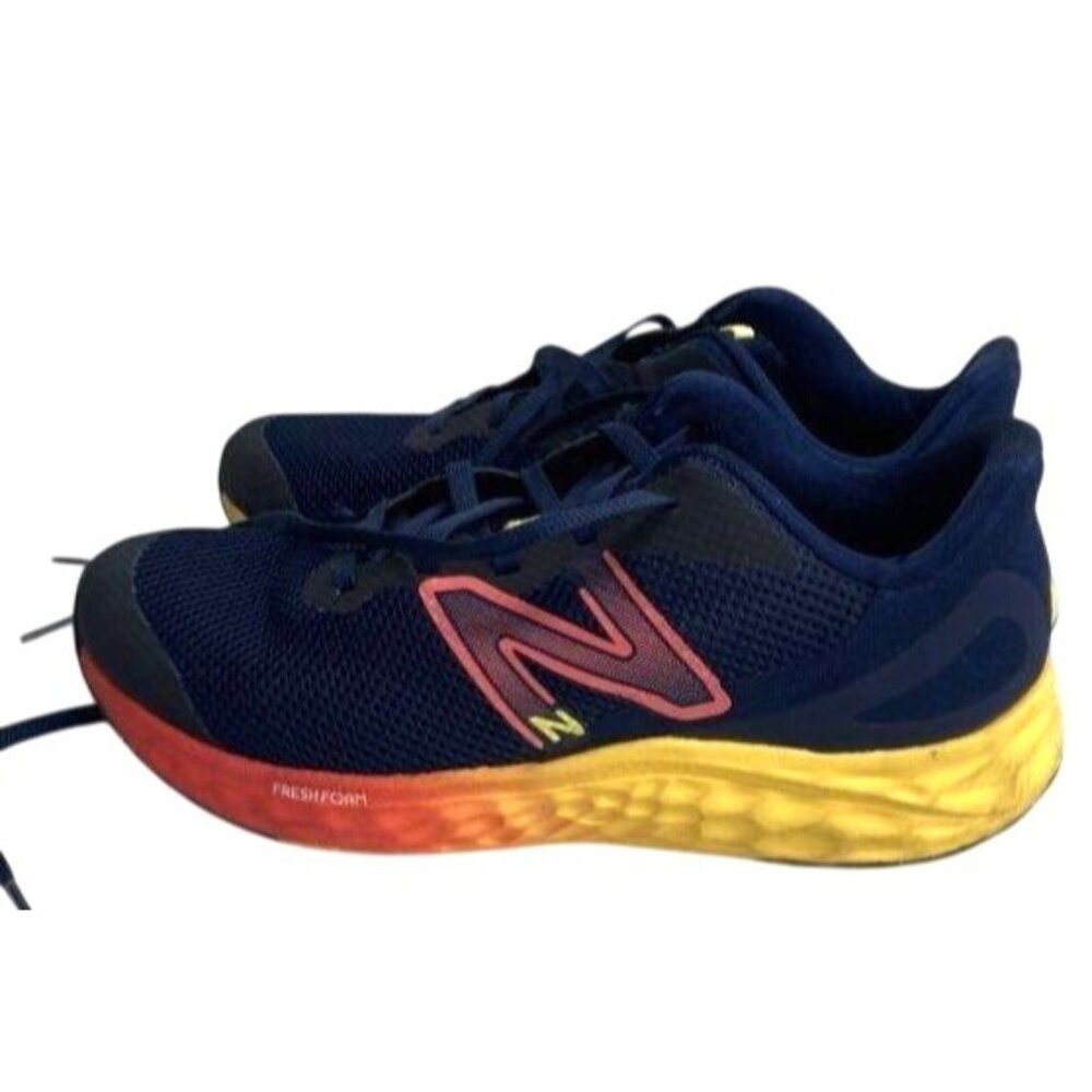 New Balance Boys Blue & Yellow Fresh Foam Arishi v4  Athletic Running Shoes Size
